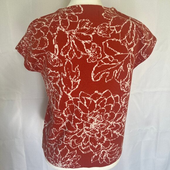 Cynthia Rowley Knit Sweater Rust & White - Picture 4 of 7